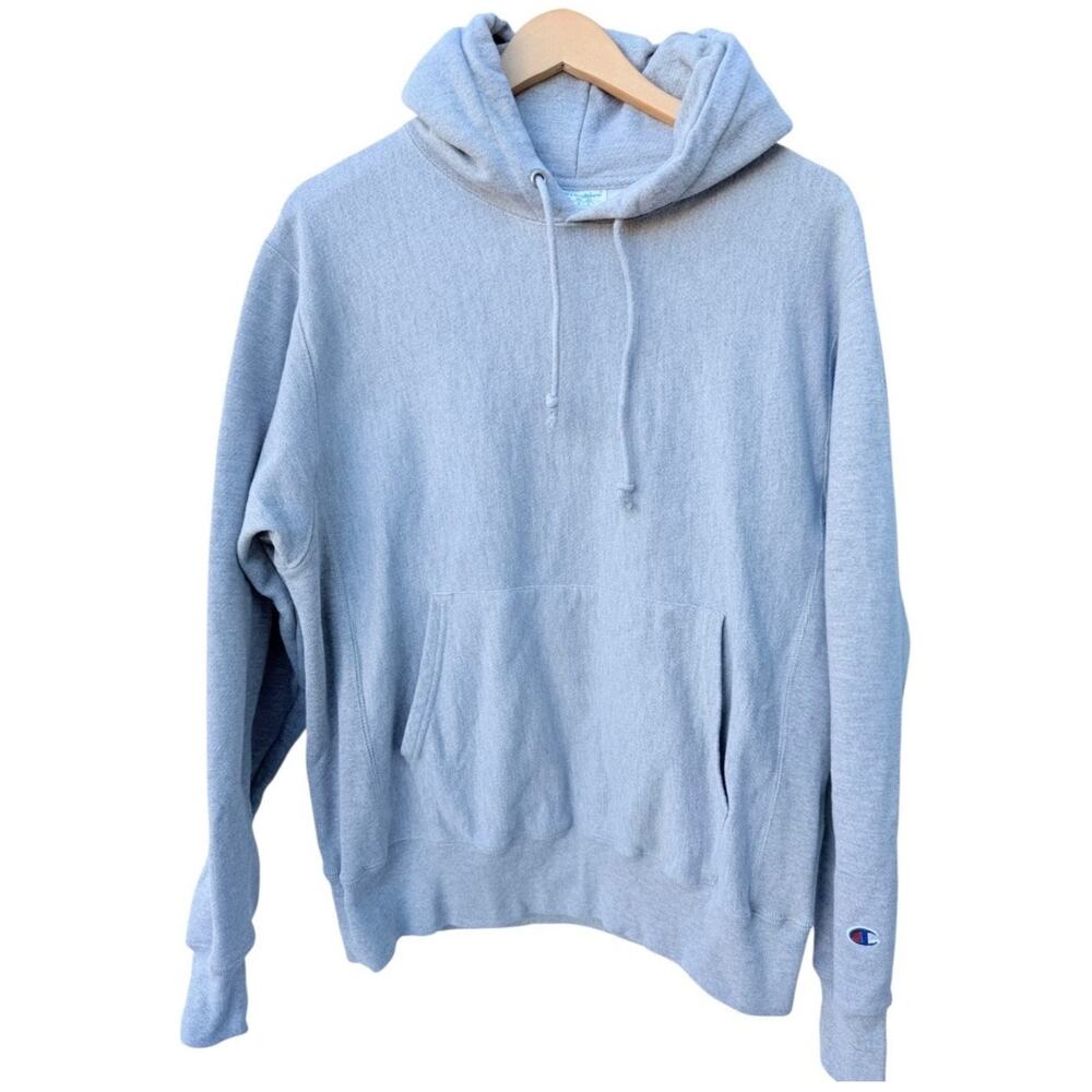 Champion Reverse Weave Hoodie Mens Large Gray Heavyweight Pullover